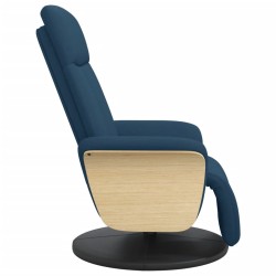 Fauteuil inclinable avec repose-pieds bleu tissu 