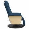 Fauteuil inclinable avec repose-pieds bleu tissu 