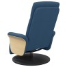 Fauteuil inclinable avec repose-pieds bleu tissu 