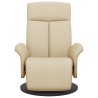 Fauteuil inclinable avec repose-pied crème tissu  