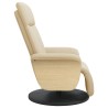 Fauteuil inclinable avec repose-pied crème tissu  