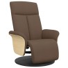 Fauteuil inclinable avec repose-pieds marron tissu 