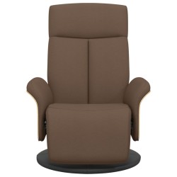 Fauteuil inclinable avec repose-pieds marron tissu 