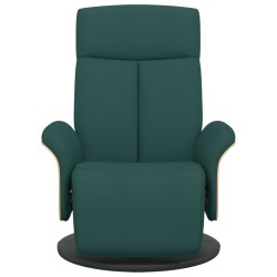 Fauteuil inclinable avec repose-pieds vert foncé tissu 