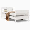 Cadre de lit sans matelas blanc 90x190 cm bois de pin massif 
