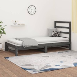 Lit coulissant sans matelas gris 2x(90x200) cm 