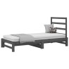 Lit coulissant sans matelas gris 2x(90x200) cm 