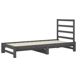 Lit coulissant sans matelas gris 2x(90x200) cm 