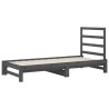Lit coulissant sans matelas gris 2x(90x200) cm 