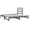 Lit coulissant sans matelas gris 2x(90x200) cm 