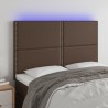 Tête de lit à LED Marron 144x5x118/128 cm Similicuir 