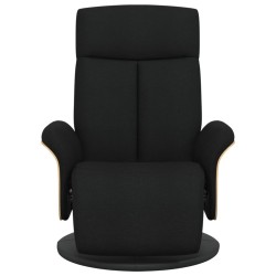 Fauteuil inclinable avec repose-pieds noir tissu 