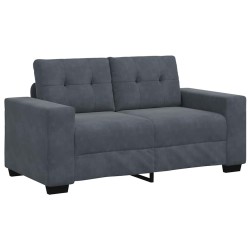 Canapé causeuse gris foncé 120 cm velours 