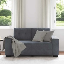 Canapé causeuse gris foncé 120 cm velours 
