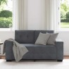Canapé causeuse gris foncé 120 cm velours 