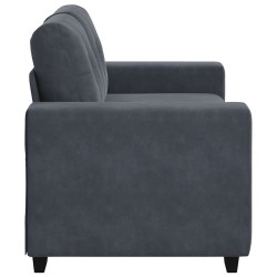 Canapé causeuse gris foncé 120 cm velours 