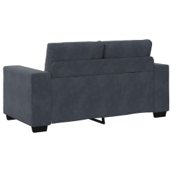 Canapé causeuse gris foncé 120 cm velours 