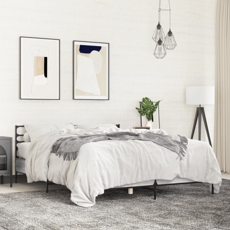 Cadre de lit sans matelas sonoma gris 120x190 cm 