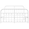 Cadre de lit métal sans matelas et pied de lit blanc 135x190 cm 