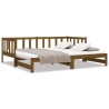 Lit coulissant sans matelas marron miel 2x(90x190) cm 