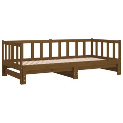 Lit coulissant sans matelas marron miel 2x(90x190) cm 
