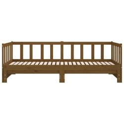 Lit coulissant sans matelas marron miel 2x(90x190) cm 