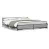 Cadre de lit avec tiroirs sans matelas sonoma gris 200x200 cm 