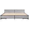 Cadre de lit avec tiroirs sans matelas sonoma gris 200x200 cm 