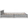 Cadre de lit avec tiroirs sans matelas sonoma gris 200x200 cm 