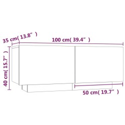 Table de chevet Sonoma gris 100x35x40 cm Bois d'ingénierie 