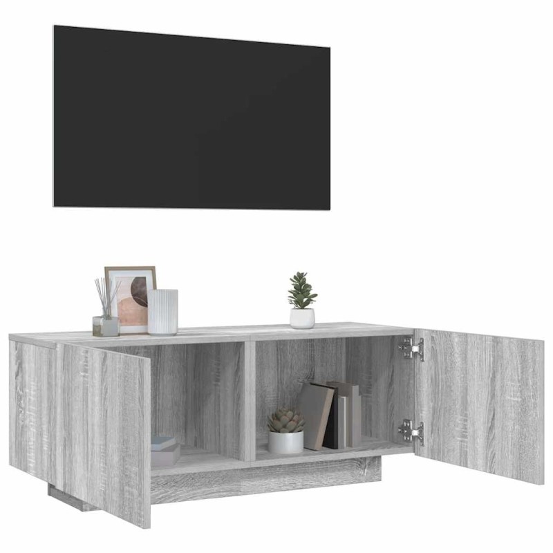 Meuble TV Sonoma gris 100x35x40 cm Bois d'ingénierie Meuble TV Sonoma gris 100x35x40 cm Bois d'ingénierie