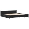 Cadre de lit avec tiroirs sans matelas noir 200x200 cm 