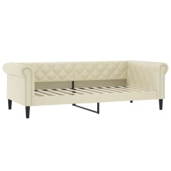 Lit de jour sans matelas crème 90x200 cm similicuir 