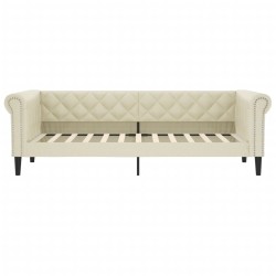 Lit de jour sans matelas crème 90x200 cm similicuir 