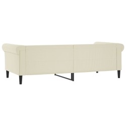 Lit de jour sans matelas crème 90x200 cm similicuir 