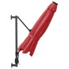 Parasol mural avec LED rouge vif 290 cm 