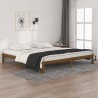 Cadre de lit sans matelas marron miel bois pin massif 200x200cm 