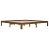 Cadre de lit sans matelas marron miel bois pin massif 200x200cm 