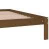 Cadre de lit sans matelas marron miel bois pin massif 200x200cm 