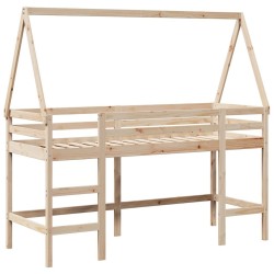 Lit superposé avec échelle et toit sans matelas 90x200 cm 