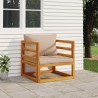 Chaise de jardin avec coussins taupe bois massif d'acacia 