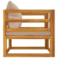 Chaise de jardin avec coussins taupe bois massif d'acacia 