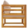 Chaise de jardin avec coussins taupe bois massif d'acacia 
