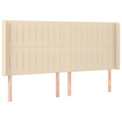Tête de lit avec oreilles Crème 183x16x118/128 cm Tissu 