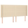 Tête de lit avec oreilles Crème 183x16x118/128 cm Tissu 