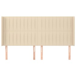 Tête de lit avec oreilles Crème 183x16x118/128 cm Tissu 