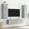 Meuble TV mural avec lumières LED gris béton 80x35x41 cm 