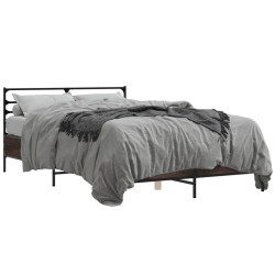 Cadre de lit sans matelas chêne marron 140x190 cm 