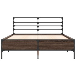 Cadre de lit sans matelas chêne marron 140x190 cm 