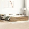 Cadre de lit sans matelas chêne artisanal 180x200 cm 